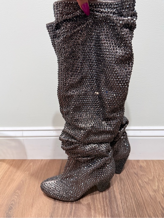 INC International Concepts Shoes - 🔥INC Glittering Black Rhinestone Knee-High Boots Size 5 EC🔥